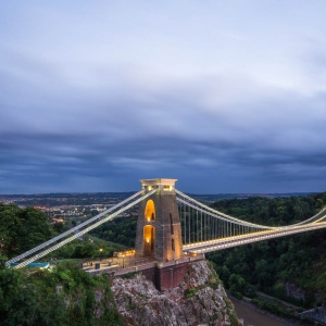 Blue hour blur Bristol Suspension Bridge England United Kingdom