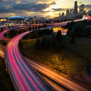 Clouds light trail long exposure Seattle streak Washington