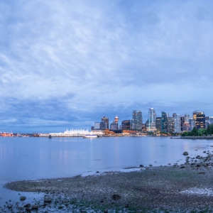 Blue hour City cityscape Clouds skyline Vancouver